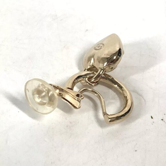 CHANEL 22B CC CC Mark Heart Accessories Earrings Metal Gold Unused - Picture 5 of 13